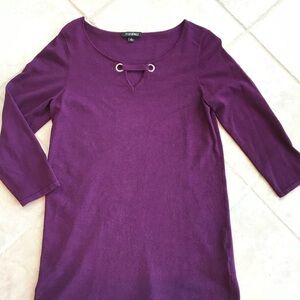 Roz & Ali Plum Sweater with Ring Detail